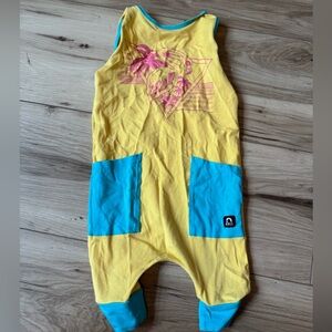 Vibrant Yellow and Blue Kids Bodysuit